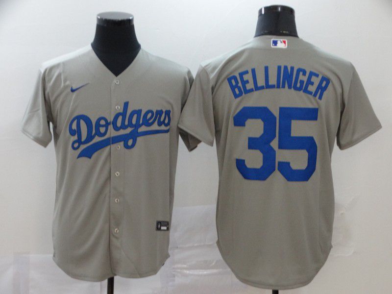 Men Los Angeles Dodgers #35 Bellinger Grey Nike Game MLB Jerseys->los angeles dodgers->MLB Jersey